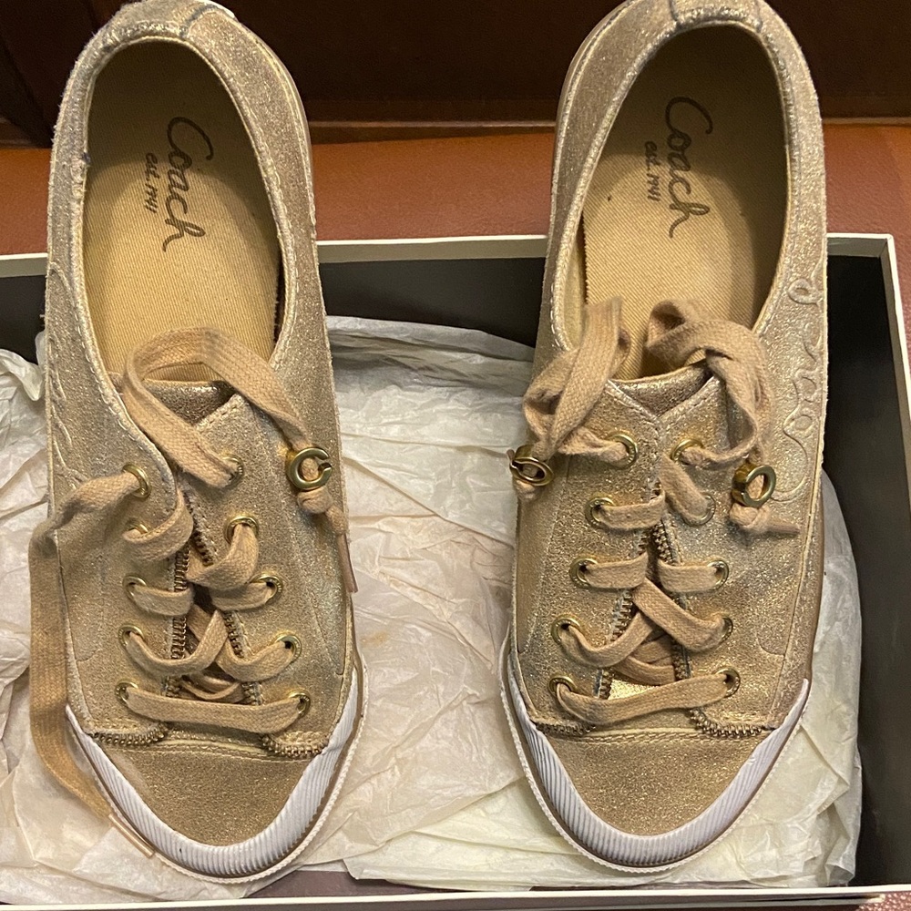 Coach Women's Metallic Gold Sneakers